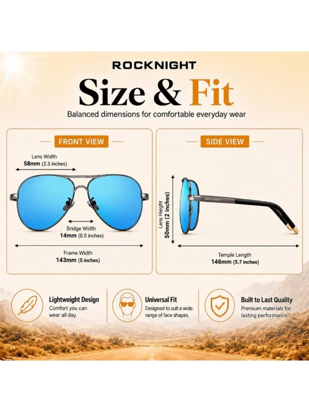 Polarized Aviator Sunglasses for Men & Women | UV400 Protection, Adjustable Nose